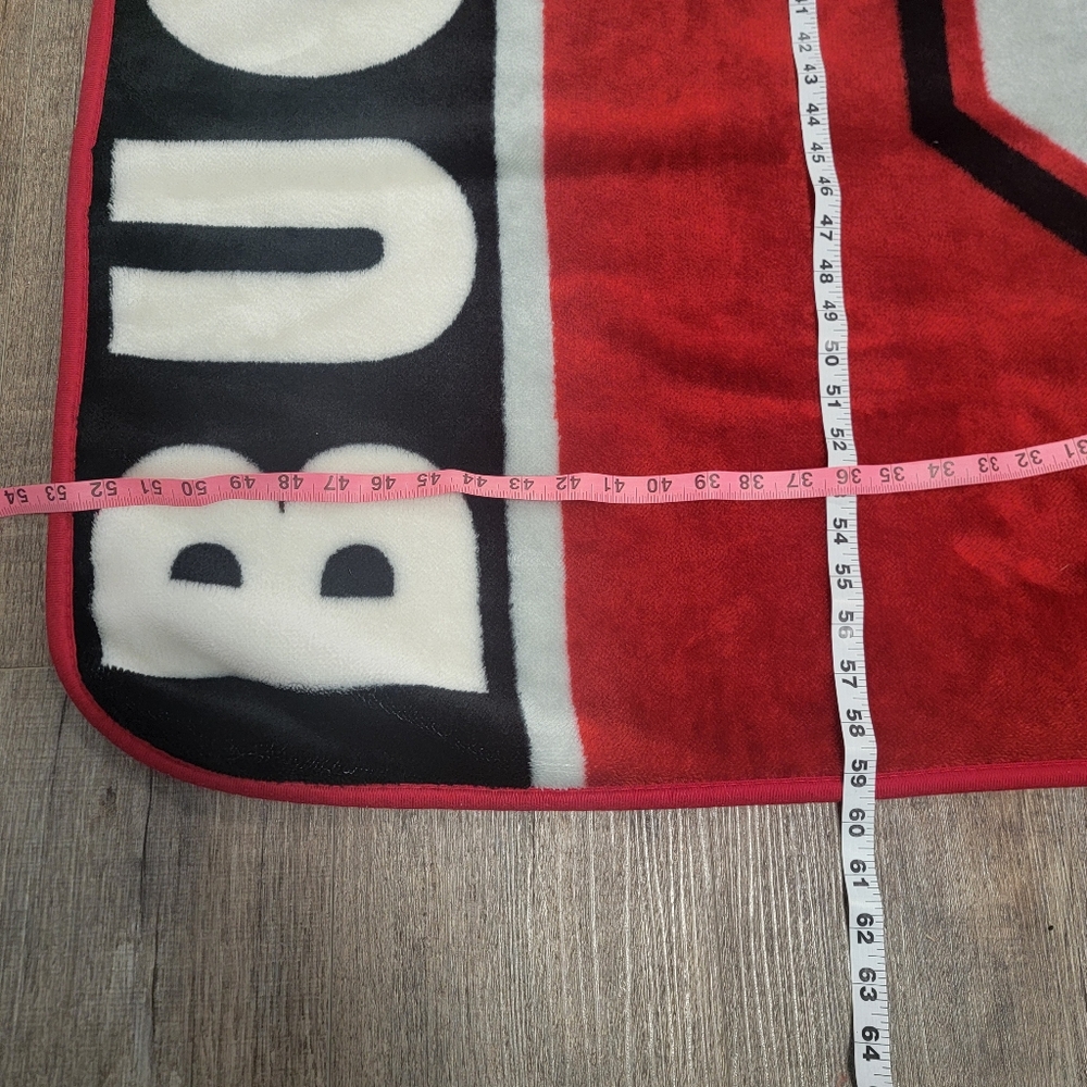 Ohio State Buckeyes Blanket Red Black Buckeyes Stadium Throw Football 59x53 - Picture 3 of 4